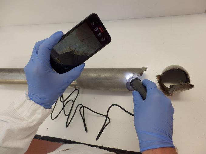test superficie di frattura di un tubo soggetto a tensocorrosione MaterialScan Trieste